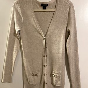 Metallic Gold White House Black Market sweater